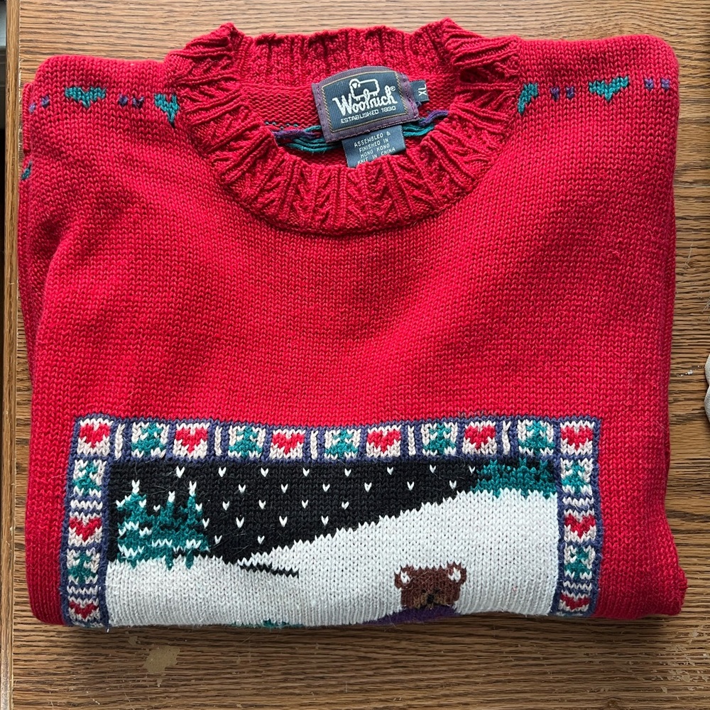 Woolrich Teddy Bear x Christmas Tree Chunky Sweater